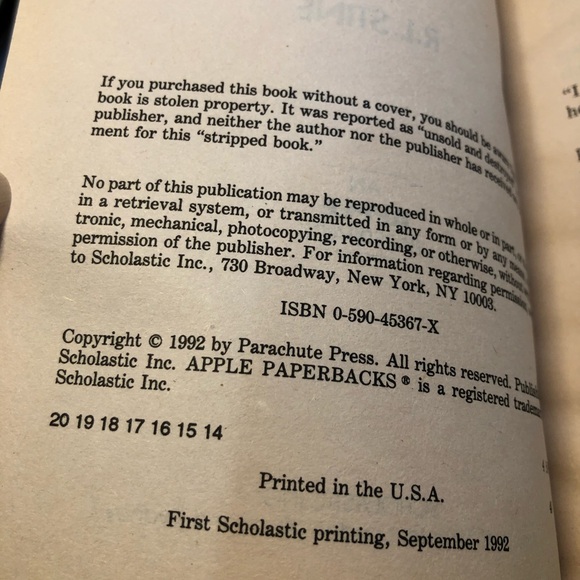 Goosebumps Monster Blood UNNUMBERED 5th Print  2nd Edition Paperback Book 1992 - Picture 4 of 10